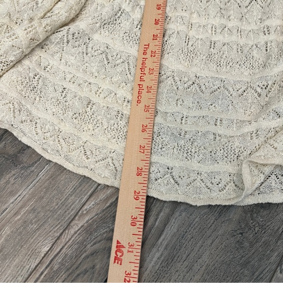 COPY - FREE PEOPLE Cream Crochet Flare Sleeve Off Shoulder Free Flow Top Medium - Picture 12 of 14
